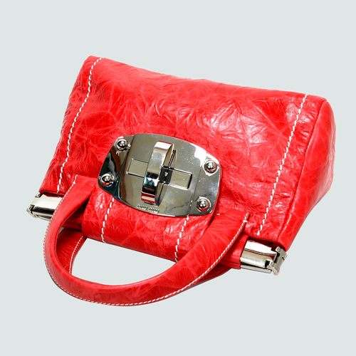 Miu Miu Shiny Leather Tote Flap Bags 90280 Red