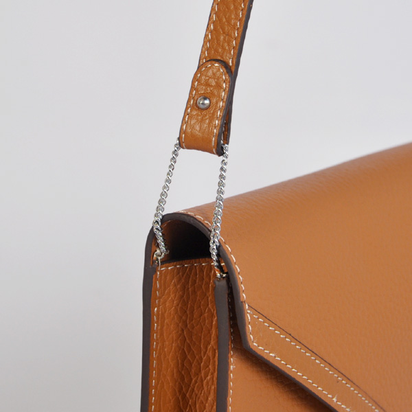 Hermes Liddy Bag clemence leather in Camel with Silver hardware