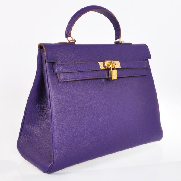 Hermes kelly 35CM Iris Purple togo Leather(Gold)