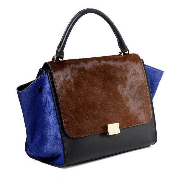 Celine Trapeze Bags Original Leather&Horsehair Brown&Black