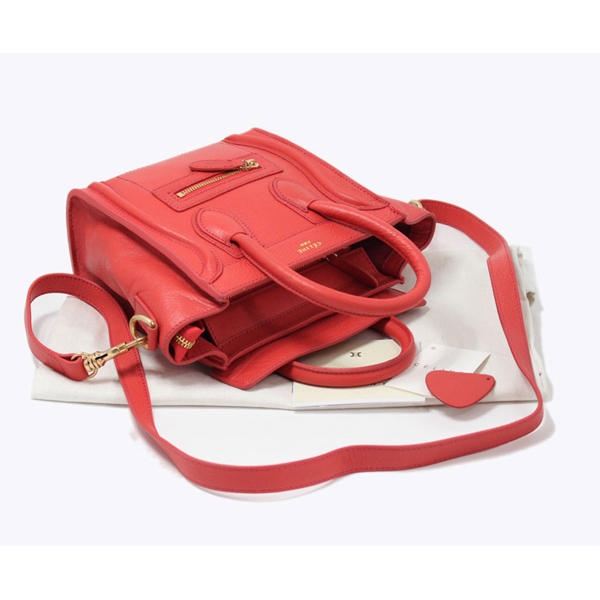 Celine Luggage small Fashion Bag Watermelon Red