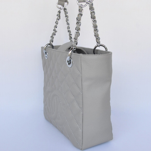 Chanel A50994 Grey Medium Shopping Bags Silver Hardware