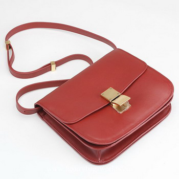 Celine Cow Leather Handbag 80077 Dark Red