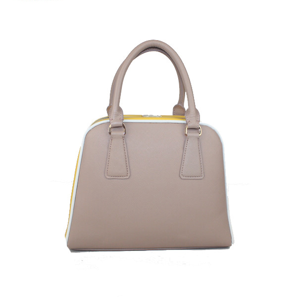 Prada Saffiano Leather Small Tote Bag BL0809 Grey&Yellow