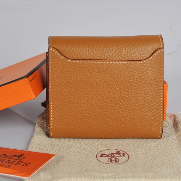 Hermes Constance Wallet clemence leather in Camel