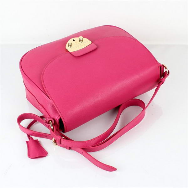 Top Quality Prada Lamsbskin Leather Flap Shoulder Bag YZ8827 Rosy