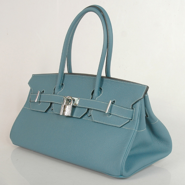 Hermes Birkin togo leather 42CM togo in Medium Blue with Silver hardware