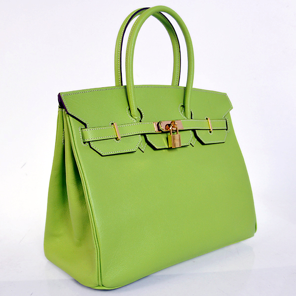 Hermes Birkin 35CM Palm stripes leather in Green with Gold hardware