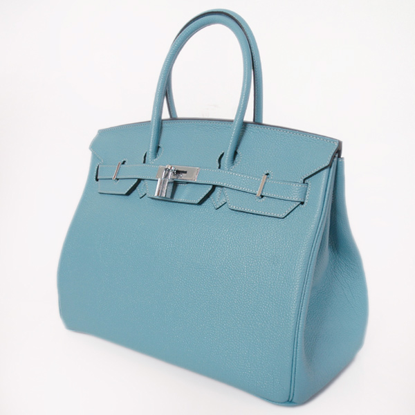 Hermes Birkin 35CM togo leather in light blue with Silver hardware