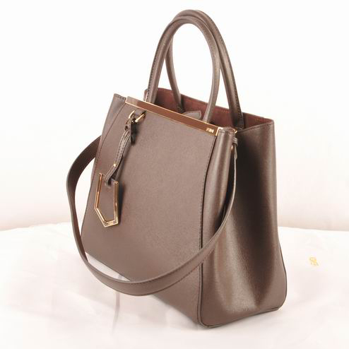 Fendi Fall Winter 2012 2Jours Saffiiano Leather Tote Bag 8BH250S Brown