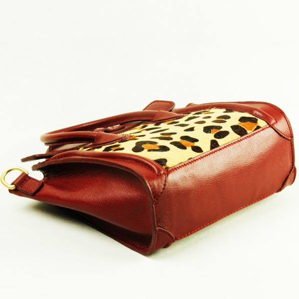 Celine Luggage small Fashion Bag Coffee Leopard