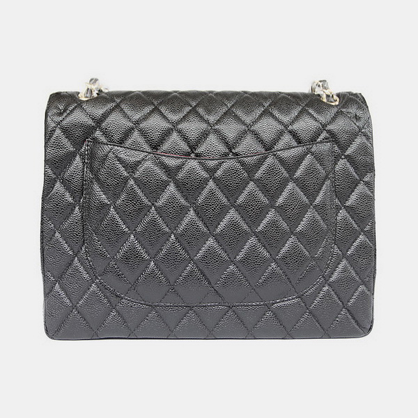 Chanel Flap Bag Quilted Black Caviar with Gold Chain 1116