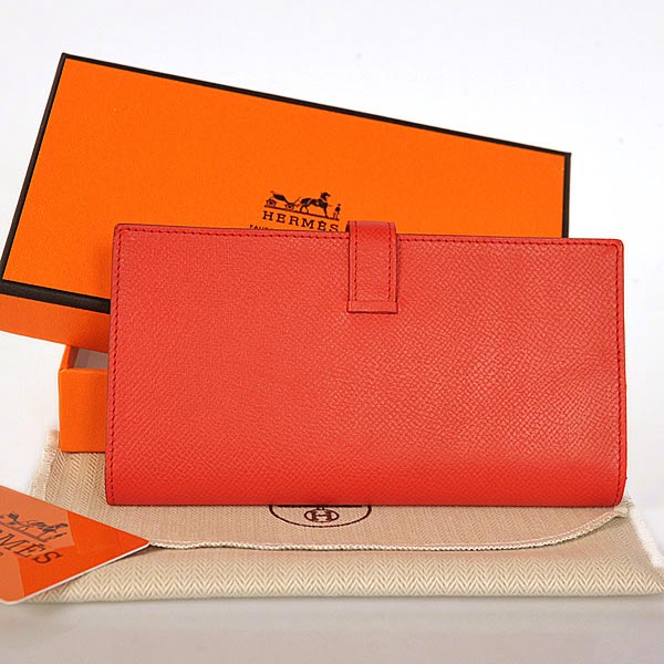 Hermes 2 flod original leather wallet in Flame