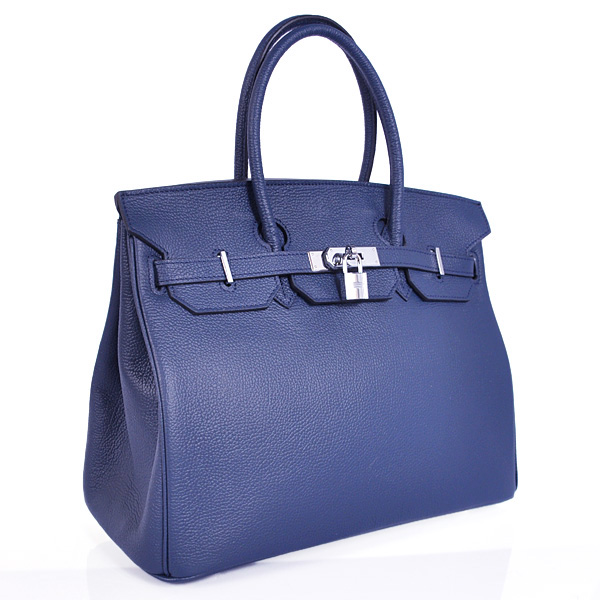 Hermes Birkin 35CM togo leather in Dark Blue with Silver hardware