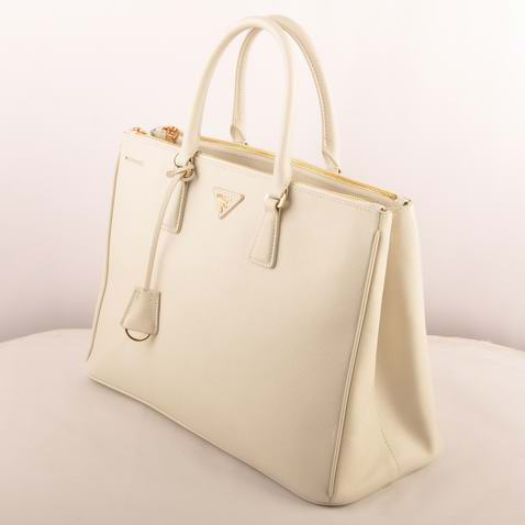 Prada Maxi Saffiano Leather Tote Bag White