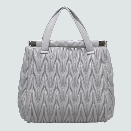 Miu Miu Matelasse Nappa Leather Tote Bags 90281 Grey