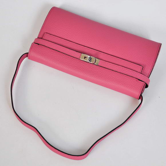 Hermes Kelly 26CM Shoulder Bag Clemence Peach