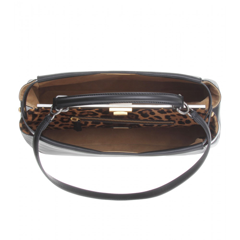 fendi LEATHER PEEK-A-BOO WITH ANIMAL PRINT HAIRCAL