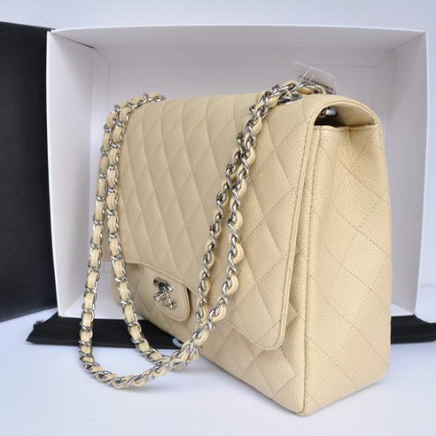 Chanel Original Caviar Leather Jumbo Flap Bag A47600 Apricot