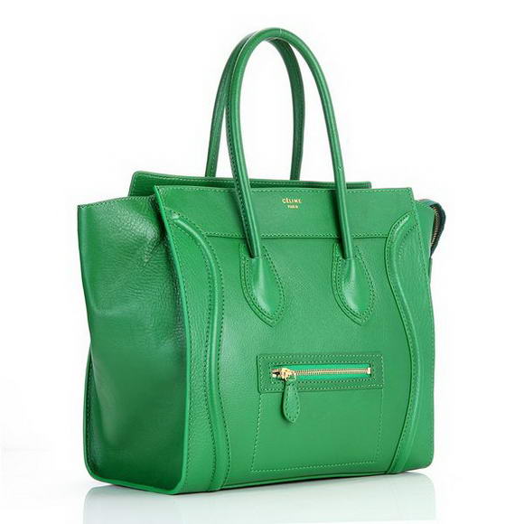 Celine Luggage Medium 1163984LBN in Original Leather Green