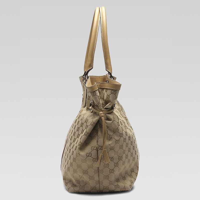 'horsebit tassel' medium tote with signature web,