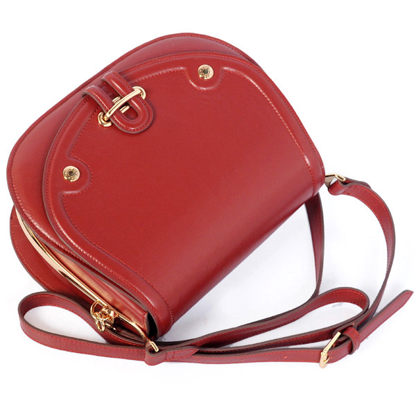 Hermes Shoulder bag Calfskin leather in Claret with Gold hardware