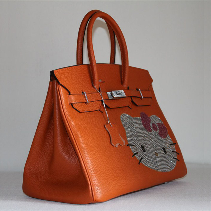 Hermes Birkin Hello Kitty 35CM Togo Leather Bag Orange HK0001