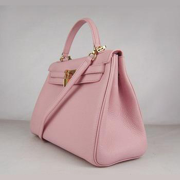 Hermes Kelly Handbags 32CM Pink(gold)