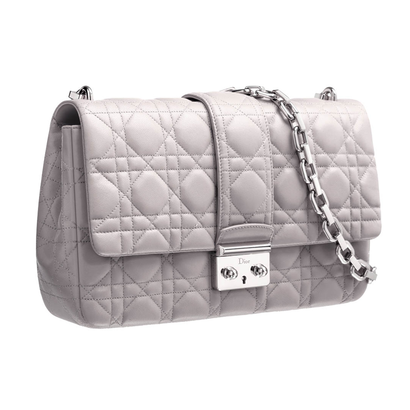 Mink-grey leather Miss Dior bag