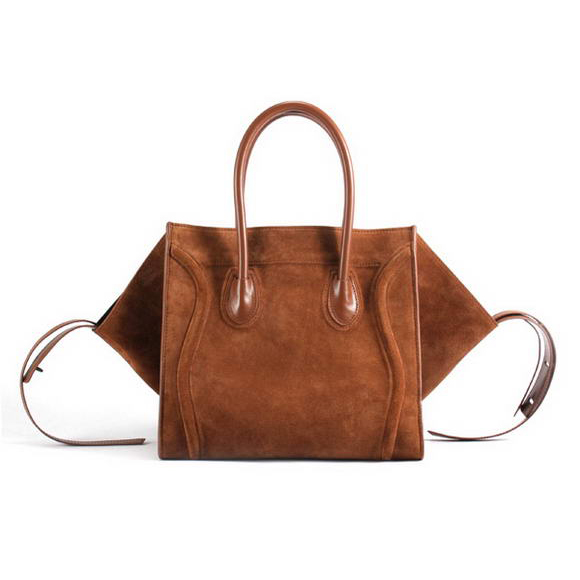 Celine Luggage Phantom Square Bags in Suede Brown