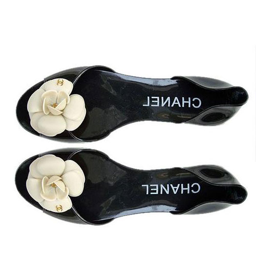 Chanel Camellia Casual flats black