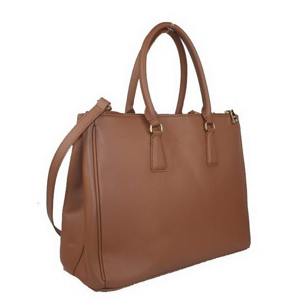 Prada Saffiano Calf Leather Tote Bag BN5023 Brown