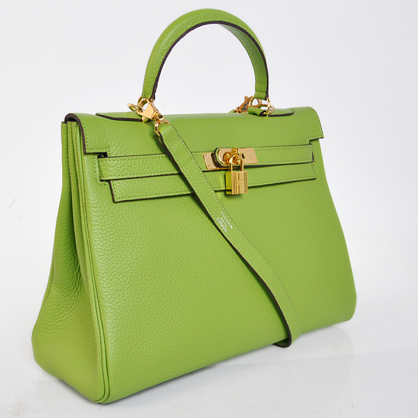 Hermes Kelly 32CM clemence leather in Light Green with Gold hardware