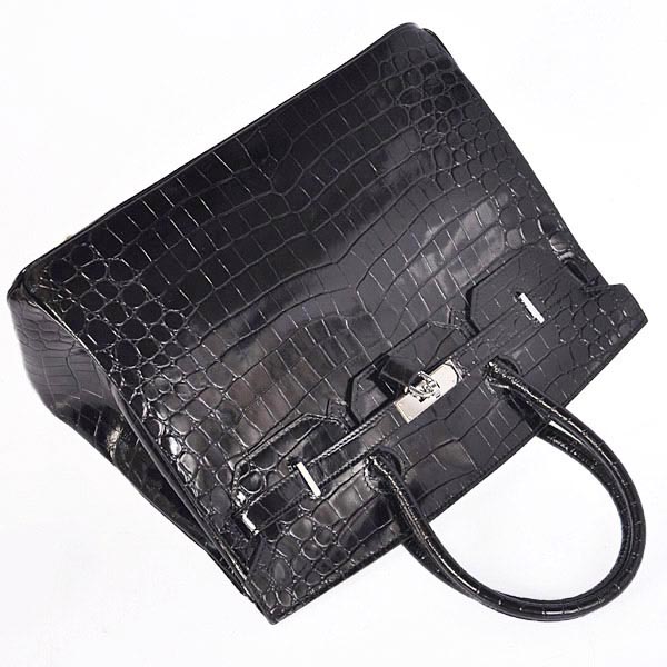 Hermes Birkin 35CM high light Crocodile leather in Black with Silver hardware