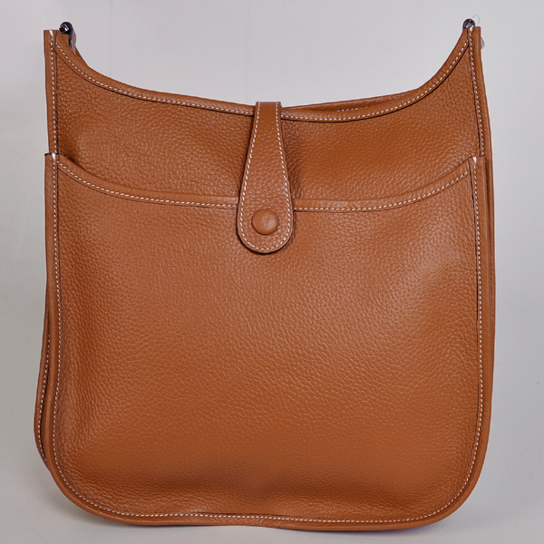 Hermes 28cm Evelyn bag clemence leather in Camel