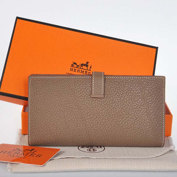 Hermes 2 flod original leather wallet in Dark Grey