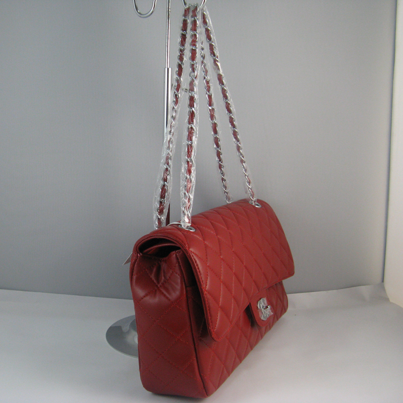 Chanel Red color with Silver chain