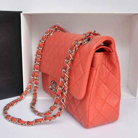 Chanel A1112 Flap Bag Original Leather Light Red