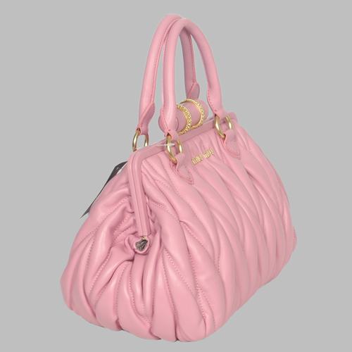 Miu Miu Nappa Leather Cloquet Tote Bag 8662 Pink