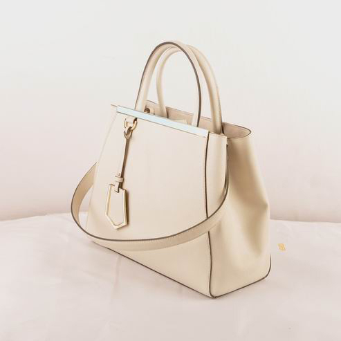 Fendi Fall Winter 2012 2Jours Saffiiano Leather Tote Bag 8BH250S Offwhite