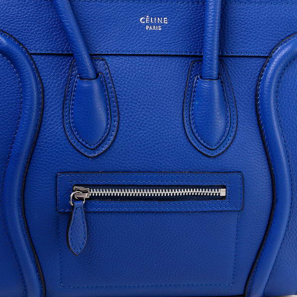 Celine Luggage Micro Boston Bag Original Leather Blue