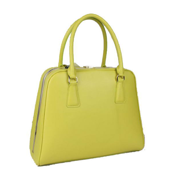 Prada Saffiano Leather Medium Tote Bag BL5018 Lemon