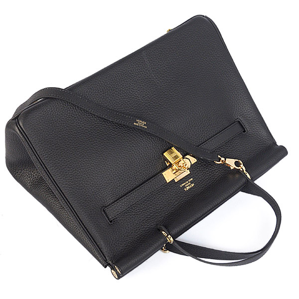 Hermes Spring Summer 2013 Shopping Bag H1046 in Black with Gold hardware