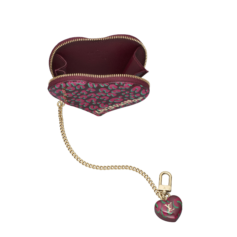 HEART COIN PURSE LEOPARD