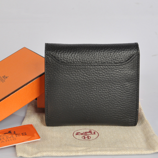 Hermes Constance Wallet clemence leather in Black