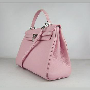 Hermes Kelly Handbags 32CM Pink(silver)