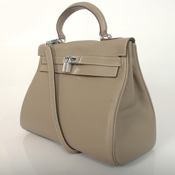 Hermes Kelly 32CM clemence leather in Dark Grey with Silver hardware