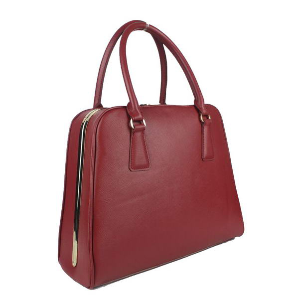 Prada Saffiano Leather Medium Tote Bag BL5018 Wine