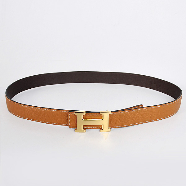 Hermes belt leather in Camel/Dark Brown with H Gold Buckle