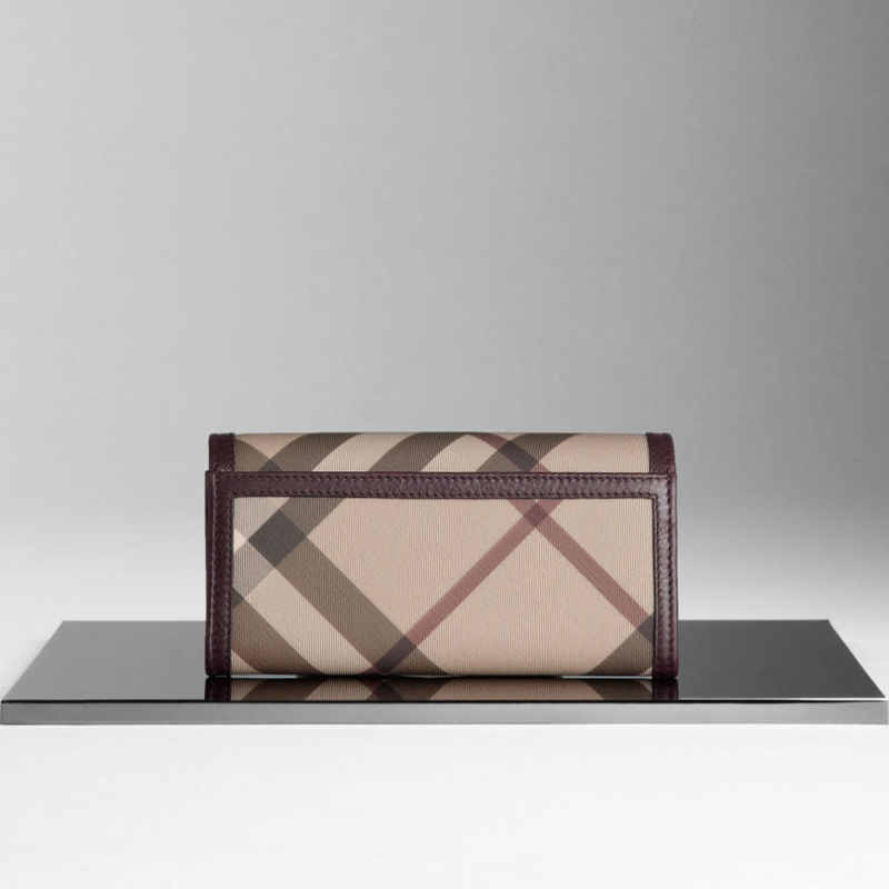 SMOKED CHECK CONTINENTAL WALLET